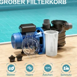 Pool Pumpe 22500 l/h 1500 W Schwimmbadpumpe Filterpumpe Umwälzpumpe Pool