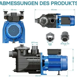Pool Pumpe 26400 l/h 2200 W Schwimmbadpumpe Filterpumpe Umwälzpumpe Pool