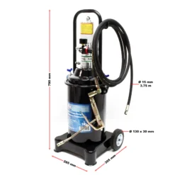 Profi Fettpresse fahrbar mit Druckluft betrieben und 12 Liter Tank pneumatische Abschmierpresse