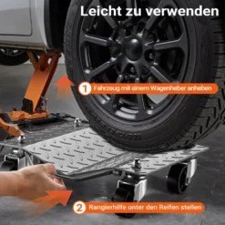 Rangierroller, 2 Stück mit jeweils 680 kg Traglast, Rangierhilfe Rangierheber