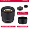 Samyang AF 75 mm Portraitobjektiv kompatibel mit Fujifilm X, Kamera Objektiv mit Lichtstärke F1,8 für Portraitfotos, kompaktes Kameraobjektiv mit Custom Switch, Portrait Objetktiv inkl. Wetterschutz