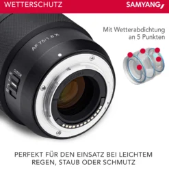 Samyang AF 75 mm Portraitobjektiv kompatibel mit Fujifilm X, Kamera Objektiv mit Lichtstärke F1,8 für Portraitfotos, kompaktes Kameraobjektiv mit Custom Switch, Portrait Objetktiv inkl. Wetterschutz
