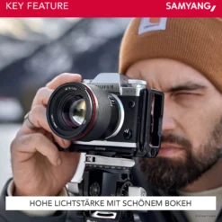 Samyang AF 75 mm Portraitobjektiv kompatibel mit Fujifilm X, Kamera Objektiv mit Lichtstärke F1,8 für Portraitfotos, kompaktes Kameraobjektiv mit Custom Switch, Portrait Objetktiv inkl. Wetterschutz