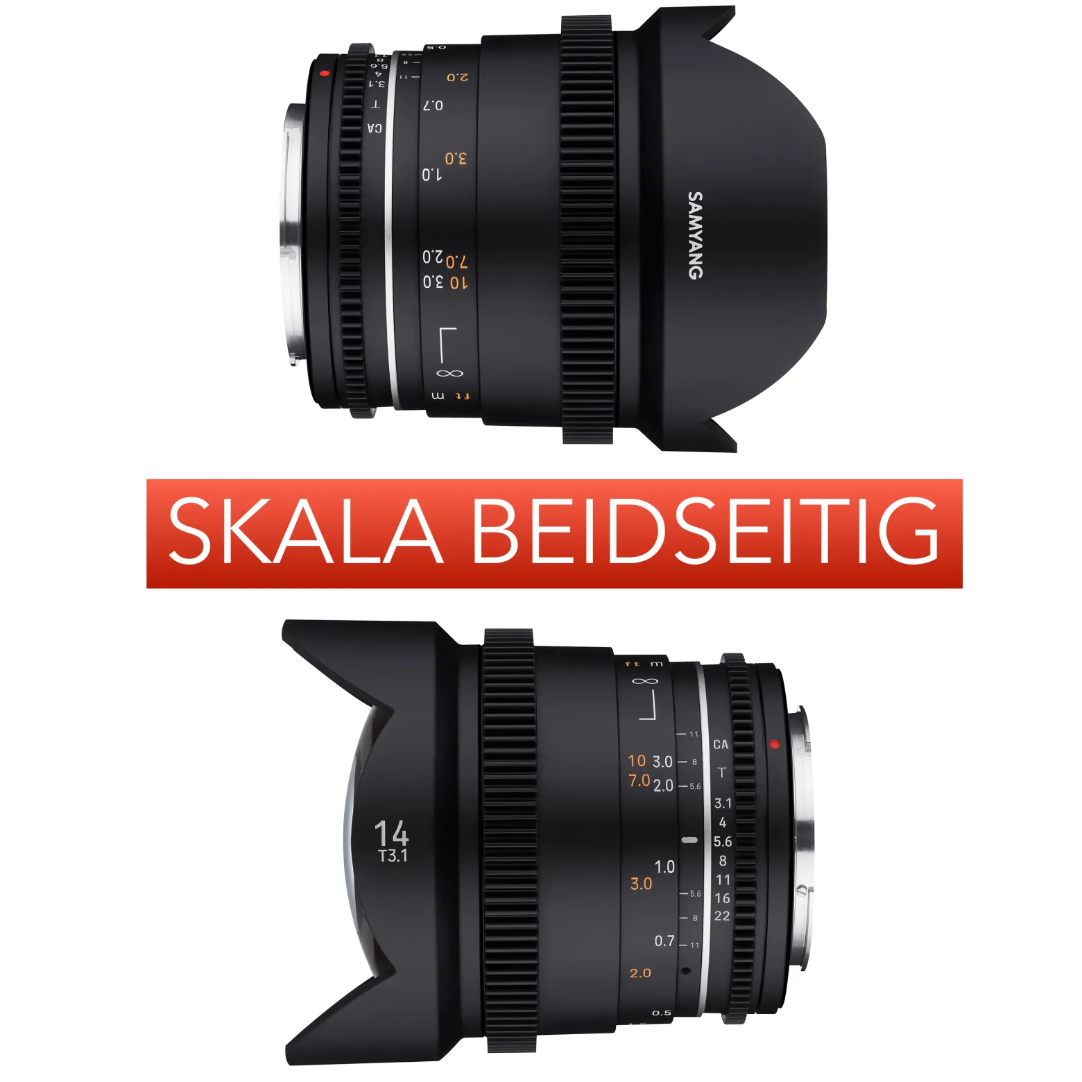 Samyang Cinema-Weitwinkelobjektiv MF 14mm T3.1 VDSLR MK2 kompatibel mit Nikon F – für Vollformat – mit 9-Lamellen-Blende für Bokeh & Sonnensterne – robust & wettergeschützt, 8K & Follow Focus