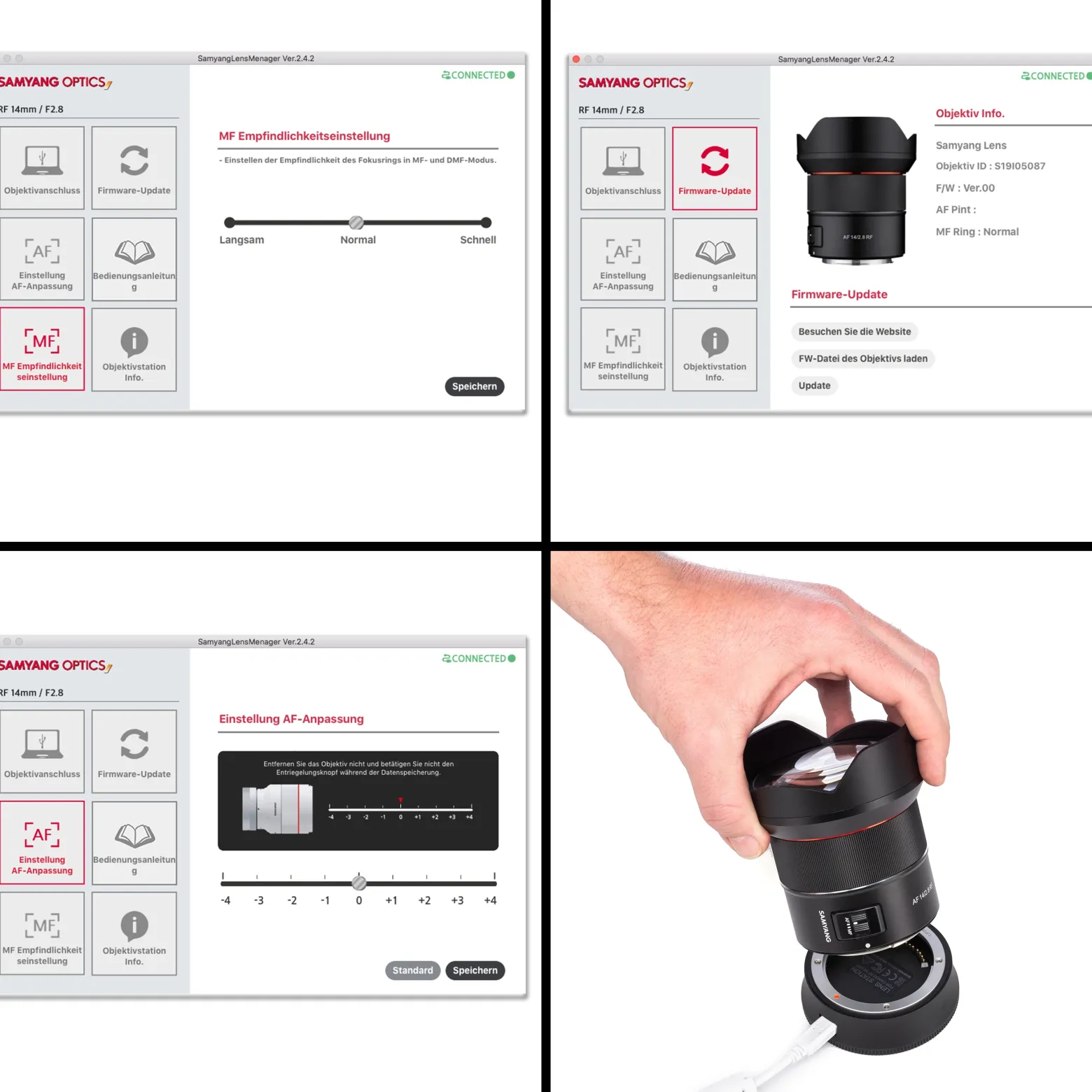 Samyang Lens Station für AF Canon RF Objektive - Docking-Station ermöglicht System Upgrade, kalibriert Blende und Fokus automatisch, einfache Handhabung schwarz