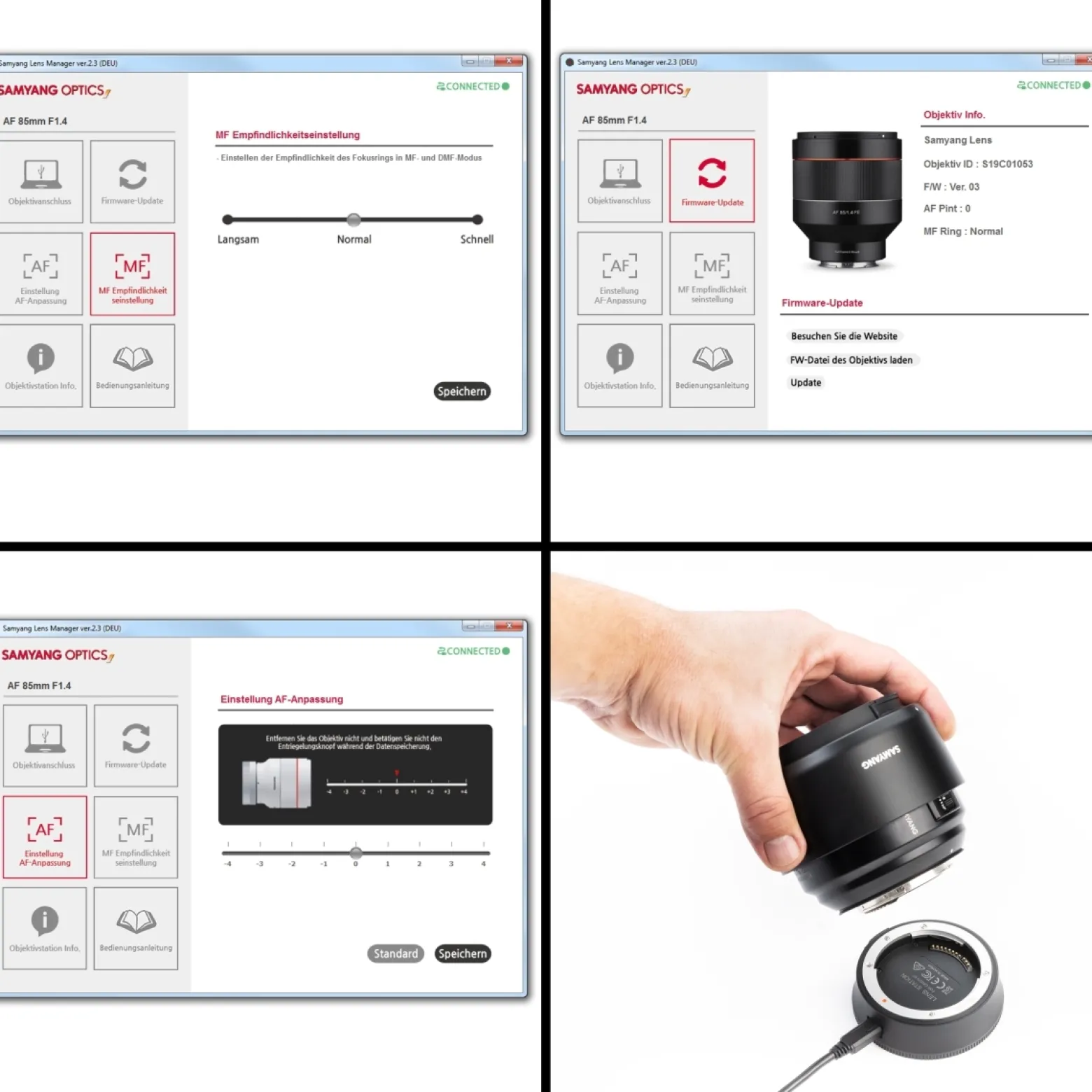 Samyang Lens Station für AF Canon EF Objektive - ermöglicht System Upgrade, kalibriert Blende und Fokus automatisch, einfache Handhabung