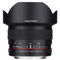 Samyang MF 10 mm 1:2,8 ED AS NCS CS Weitwinkelobjektiv für Fuji X, Fischaugenobjektiv bis zu 109,5° Bildwinkel, Weitwinkel Objektiv für APS-C und MFR-Sensoren