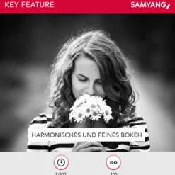 Samyang MF 85 mm Objektiv F1.4 AS IF UMC kompatibel mit Sony E, Kameraobjektiv für Vollformat und APS-C Kameras, hochwertiges Portraitobjektiv mit Innenfokussierung, hohe Lichtstärke