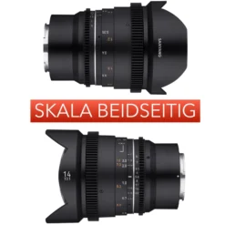 SAMYANG MF 14mm T3,1 VDSLR MK2 MFT – lichtstarkes T3,1 Ultraweitwinkel Cine- und Video Objektiv für MFT Mount, 14 mm Festbrennweite, Follow Focus Zahnkränze Vollformat und APS-C 8K Auflösung, Schwarz