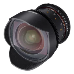 SAMYANG 14mm T3.1 VDSLR ED AS IF UMC II Canon EF manueller Fokus Videoobjektiv 0,8 Zahnkranz Gear, Weitwinkelobjektiv schwarz
