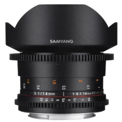 Samyang 14mm T3.1 Video DSLR II für MFT – Vollformat und APS-C Videoobjektiv für MFT Mount, manueller Fokus 0,8 Zahnkranz Gear, 14 mm Weitwinkelobjektiv für MFT-Mount, schwarz