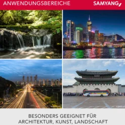 Samyang 35/1,5 Objektiv Video DSLR II Canon EF manueller Fokus Videoobjektiv 0,8 Zahnkranz Gear, Weitwinkelobjektiv schwarz