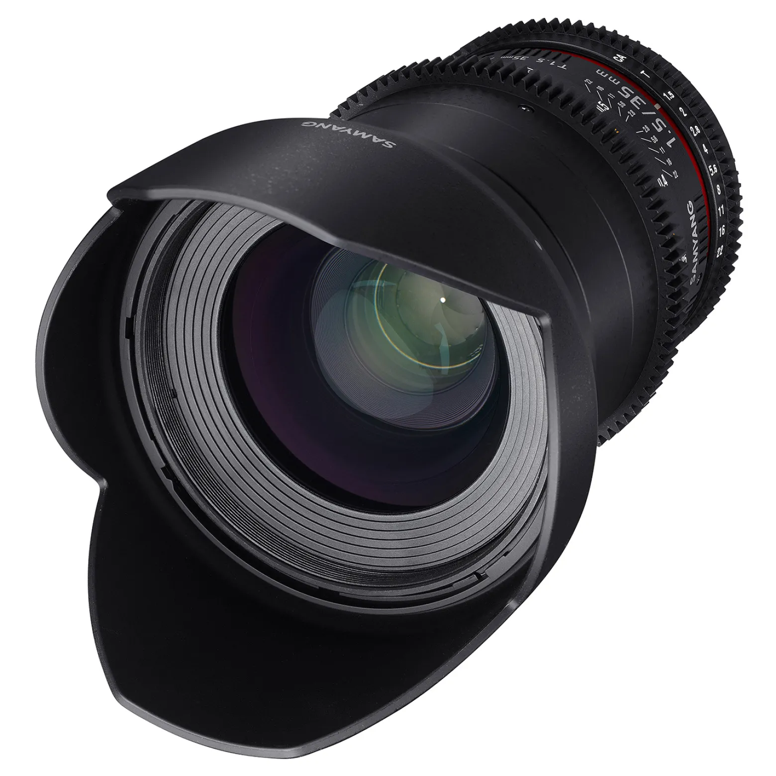Samyang 35/1,5 Objektiv Video DSLR II Canon EF manueller Fokus Videoobjektiv 0,8 Zahnkranz Gear, Weitwinkelobjektiv schwarz