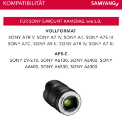 Samyang Porträt Objektiv AF 75mm F1.8 FE (Tiny but Absolute) - Autofokus Vollformat u. APS-C Festbrennweite - kompatibel mit Sony E Mount