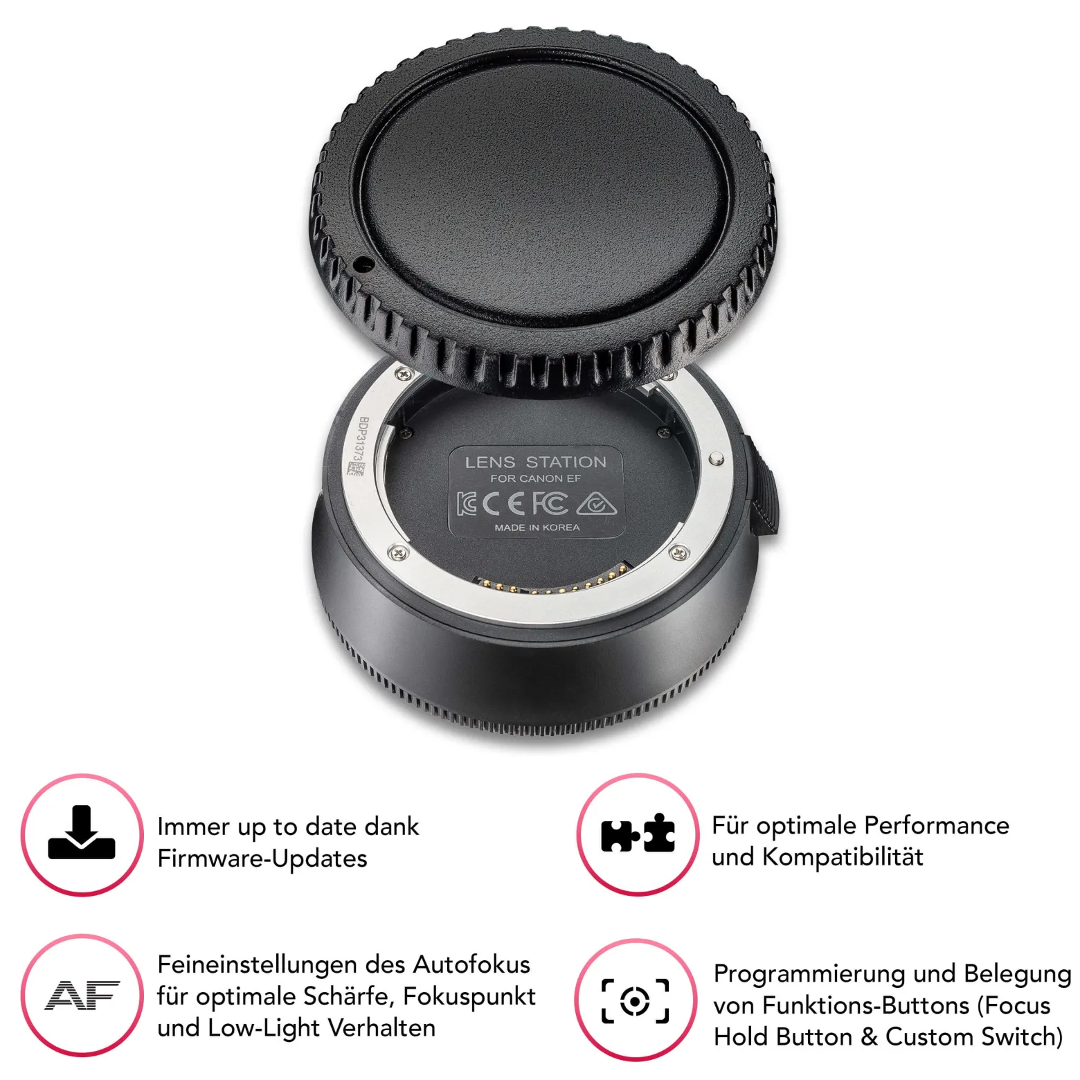 Samyang Set aus Weitwinkel Objektiv 8008 AF 14mm F2,8 EF kompatibel mit Canon EF und Lens Station – 116,6° Bildwinkel, präziser Autofokus – Festbrennweite für Spiegelreflex EF Vollformat & APS-C Kameras