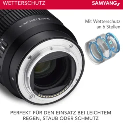 Samyang V-AF 100 mm T2,3 FE Video-Objektiv kompatibel mit Sony E, Kameraobjektiv mit Autofokus, 8K Auflösung, hohe Lichtstärke, integrierte Tally Lamp geeignet für Vollformat und APS-C