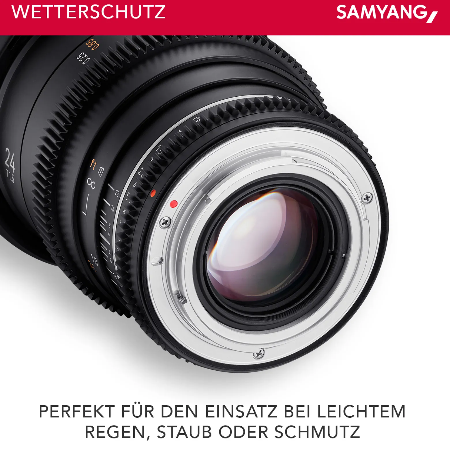 Samyang Weitwinkel Cine-und Videoobjektiv MF 24mm T1,5 VDSLR MK2 – lichtstark T1,5 kompatibel mit Canon EF Mount, 24mm Festbrennweite, Follow Focus Zahnkränze Vollformat und APS-C, 8K Auflösung