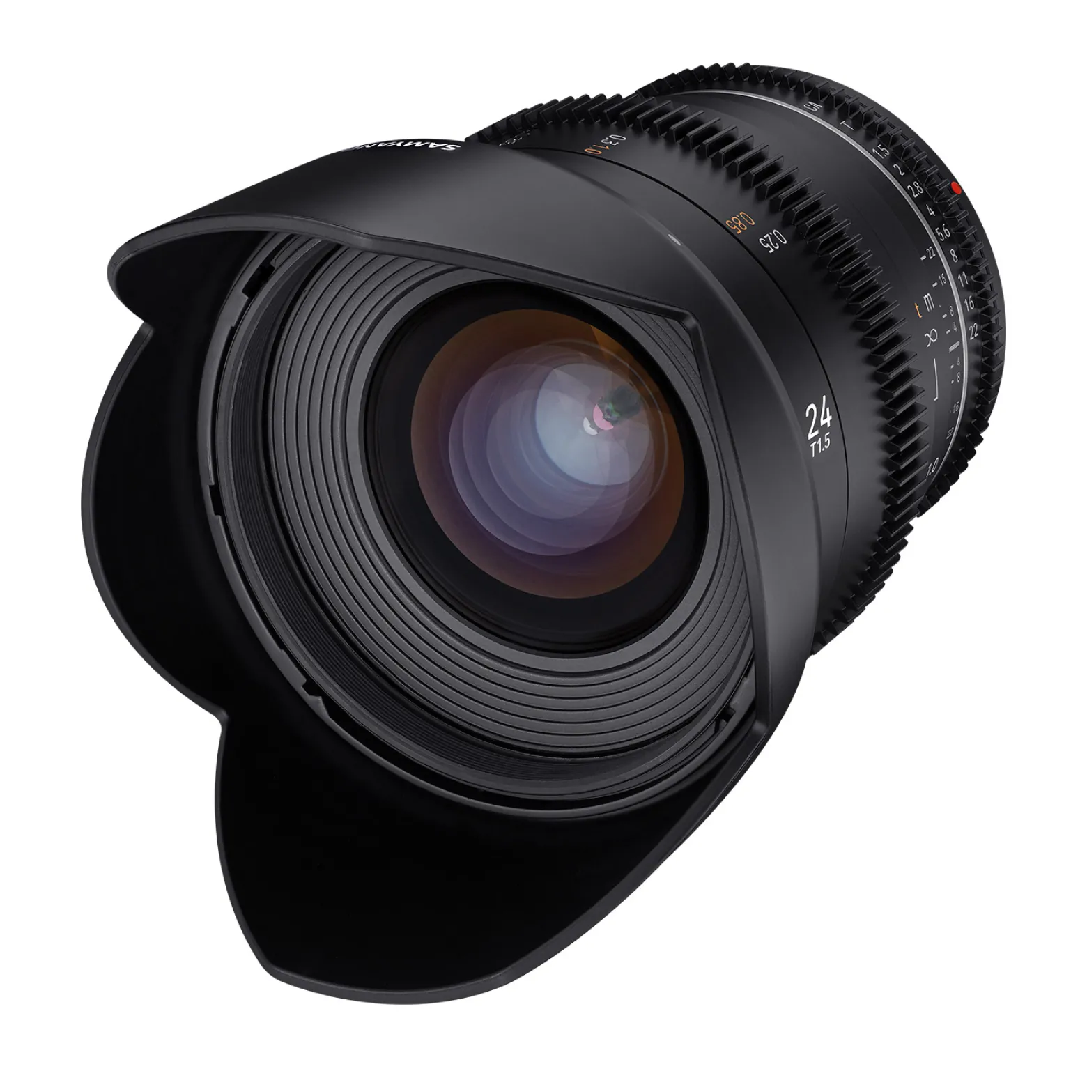 Samyang Weitwinkel Cine-und Videoobjektiv MF 24mm T1,5 VDSLR MK2 – lichtstark T1,5 kompatibel mit Canon EF Mount, 24mm Festbrennweite, Follow Focus Zahnkränze Vollformat und APS-C, 8K Auflösung