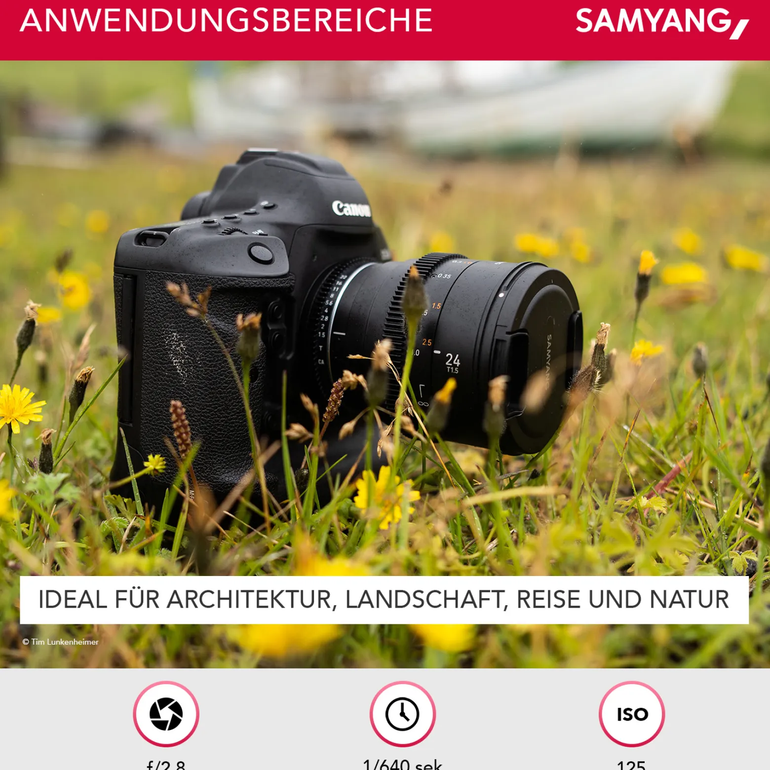 Samyang Weitwinkel Cine-und Videoobjektiv MF 24mm T1,5 VDSLR MK2 – lichtstark T1,5 kompatibel mit Canon EF Mount, 24mm Festbrennweite, Follow Focus Zahnkränze Vollformat und APS-C, 8K Auflösung