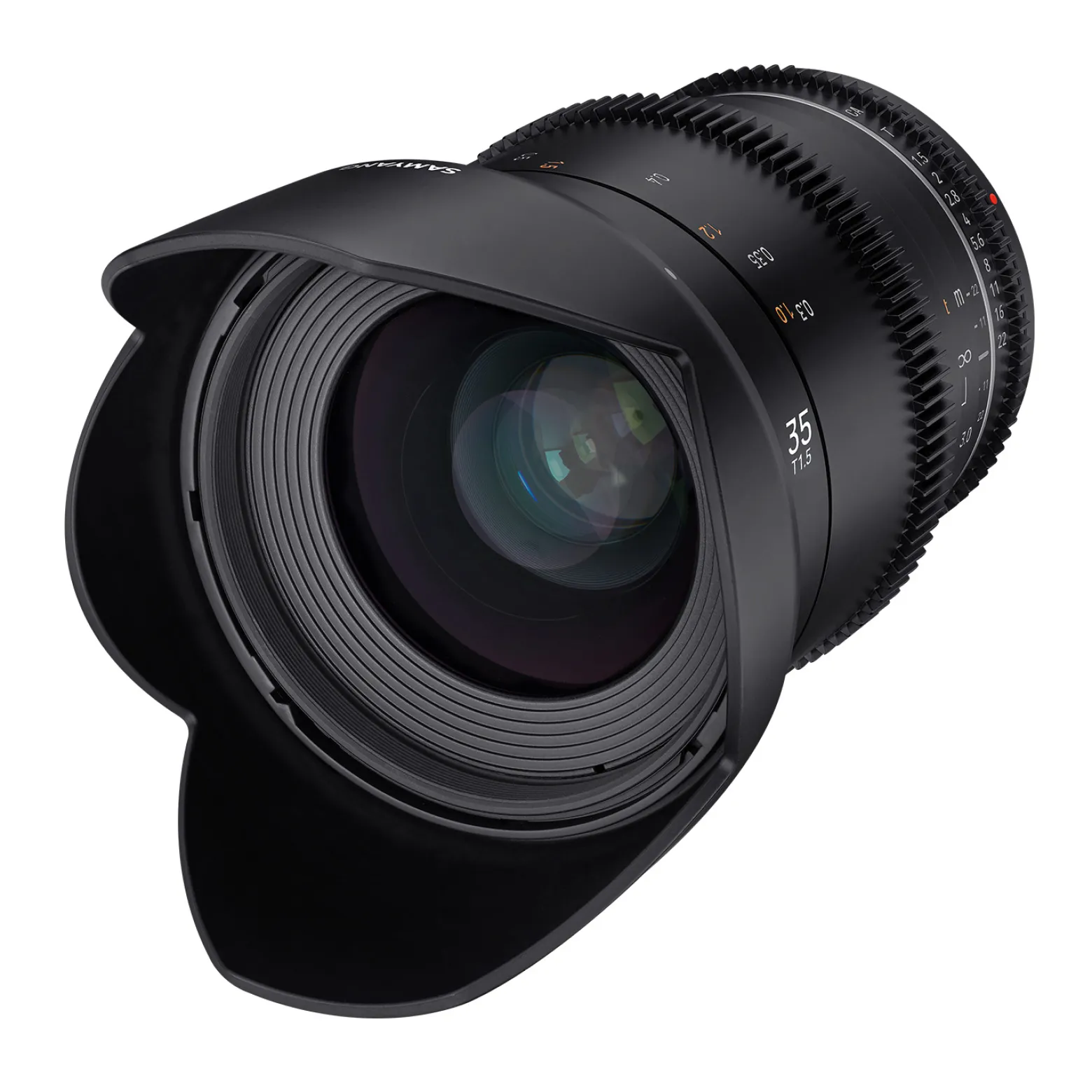 Samyang Weitwinkel Cine- und Video Objektiv MF 35mm T1,5 VDSLR MK2 EF – lichtstark T1,5 kompatibel mit Canon EF Mount, 35 mm Festbrennweite, Follow Focus Zahnkränze Vollformat und APS-C, 8K Auflösung