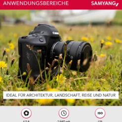 Samyang Weitwinkel Cine- und Video Objektiv MF 24mm T1,5 VDSLR MK2 MFT – lichtstark T1,5 für MFT Mount, 24 mm Festbrennweite, Follow Focus Zahnkränze Vollformat, APS-C und MFT, 8K Auflösung