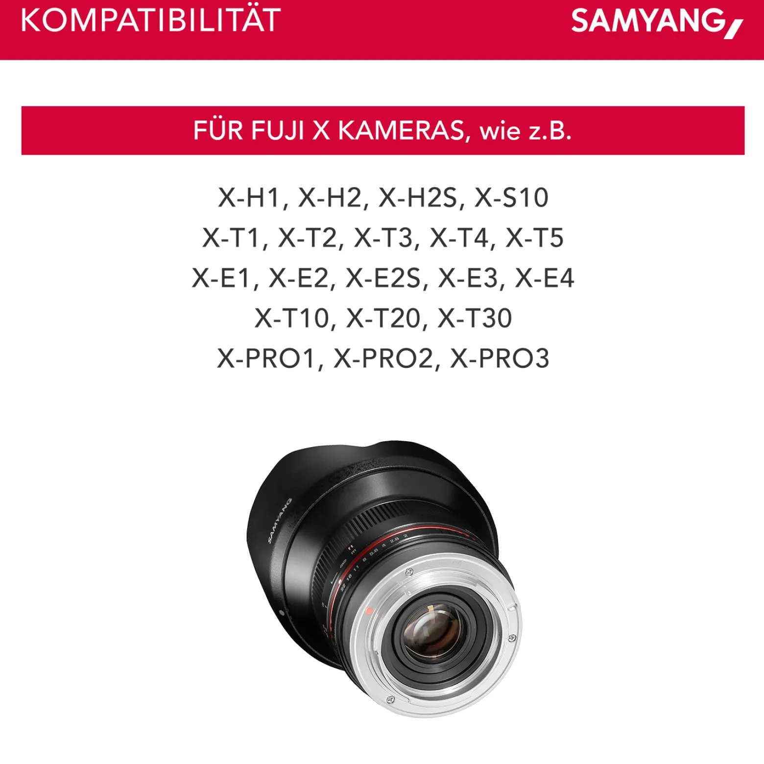 Samyang Weitwinkel Festbrennweite Objektiv 12mm F2.0 APS-C kompatibel mit Fuji X – APS-C, MF – für Kamera X-T5, X-H2, X-H2s, X-T4, X-T30, X-T30 II, X-T200, X-Pro3, X-A7, X-T100, X-T3 – schwarz