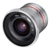 Samyang Weitwinkel Festbrennweite Objektiv 12mm F2.0 APS-C kompatibel mit Fuji X – APS-C, MF – silberfarben