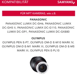 Samyang Weitwinkel Festbrennweite Objektiv 12mm F2.0 APS-C für MFT – APS-C, MF – kompatibel mit Olympus OM-D E-M1 III, Pen E PL10, OM-D E-M5 III, kompatibel mit Panasonic Lumix DC-G91 – schwarz