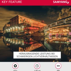 Samyang Weitwinkel Festbrennweite Objektiv 12mm F2.0 APS-C kompatibel mit Canon M – APS-C, manueller Fokus – für Kamera EOS M6 Mark II, EOS M50, EOS M200, EOS M100, EOS M10, EOS M6 II – schwarz
