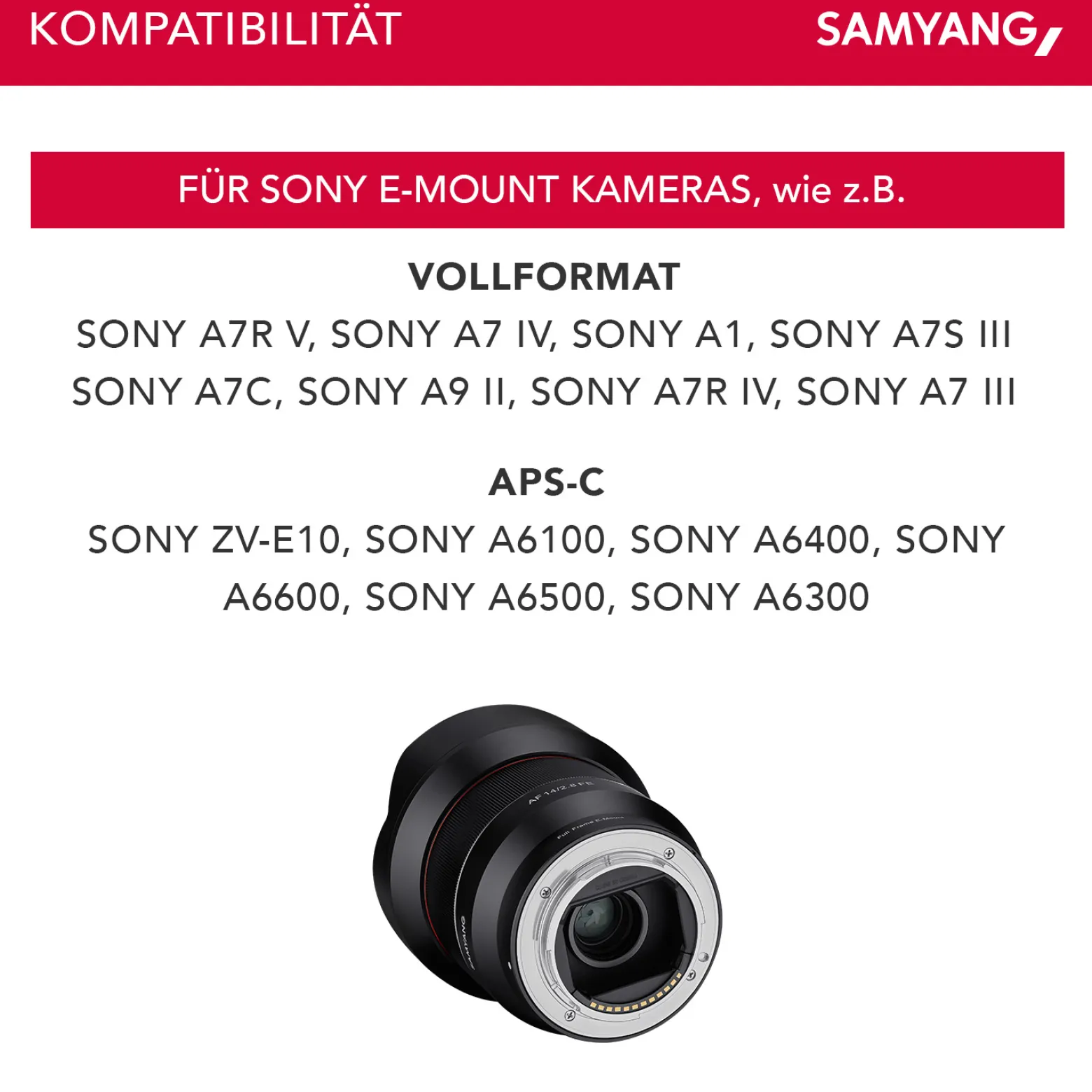 Samyang Weitwinkel Objektiv AF 14mm F2,8 kompatibel mit Sony FE – Autofokus Ultra mit 14 mm Festbrennweite – für spiegellose Vollformat und APS-C Kameras mit E Mount – Metallgehäuse