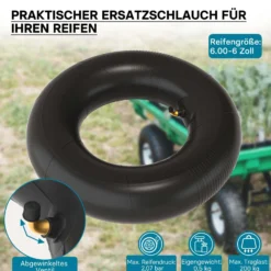 Schlauch für den Rasenmäherreifen 15x6.00-6 mit Winkelventil Reifendecke Reifenschlauch Traktor