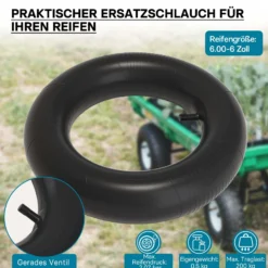 Schlauch für den Rasenmäherreifen 15x6.00-6 mit geradem Ventil Reifendecke Reifenschlauch Traktor