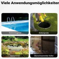 Schmutzwasserpumpe 8000 l/h 400 W, max. Förderhöhe 5 m, Fremdkörper bis Ø 35 mm