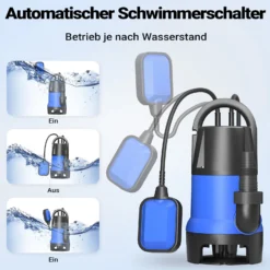 Schmutzwasserpumpe 1100 W 15000 l/h Tauchpumpe Gartenpumpe Brunnenpumpe Entwässerungspumpe