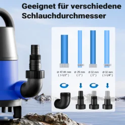 Schmutzwasserpumpe 1100 W 15000 l/h Tauchpumpe Gartenpumpe Brunnenpumpe Entwässerungspumpe