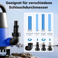 Schmutzwasserpumpe 750 W 12500 l/h Tauchpumpe Gartenpumpe Brunnenpumpe Entwässerungspumpe