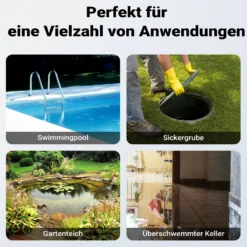 Schmutzwasserpumpe 370 W Tauchpumpe mit 1.500 l/h Fördermenge inkl. 20 m Schlauch Pumpe