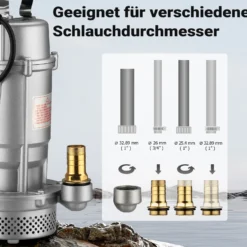 Schmutzwasserpumpe 370 W Tauchpumpe mit 1.500 l/h Fördermenge inkl. 20 m Schlauch Pumpe