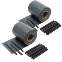 Sichtschutz Streifen, 70mx19cm Anthrazit aus PVC 650g/m², mit 40 Clips, Zaunfolie