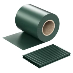 Sichtschutz Streifen, 35mx19cm grün aus PVC 450g/m², mit 20 Clips, Zaunfolie