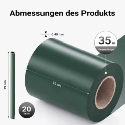 Sichtschutz Streifen, 35mx19cm grün aus PVC 650g/m², mit 20 Clips, Zaunfolie