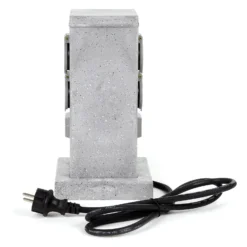 Steckdosensäule 4fach in Granitoptik, IP44, Außensteckdose mit 1,5m Kabel und Erdspieß