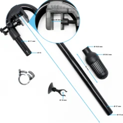 SunSun Ansaugung Ersatzteil Set für HW-702A / HW-703AB Aquarium Außenfilter – 1000 l/h 24 W – mit Ansaugbogenrohr 180° Winkel, Fixierungsklemme, Saughalter, Ansaugkorb, Schlauchschelle