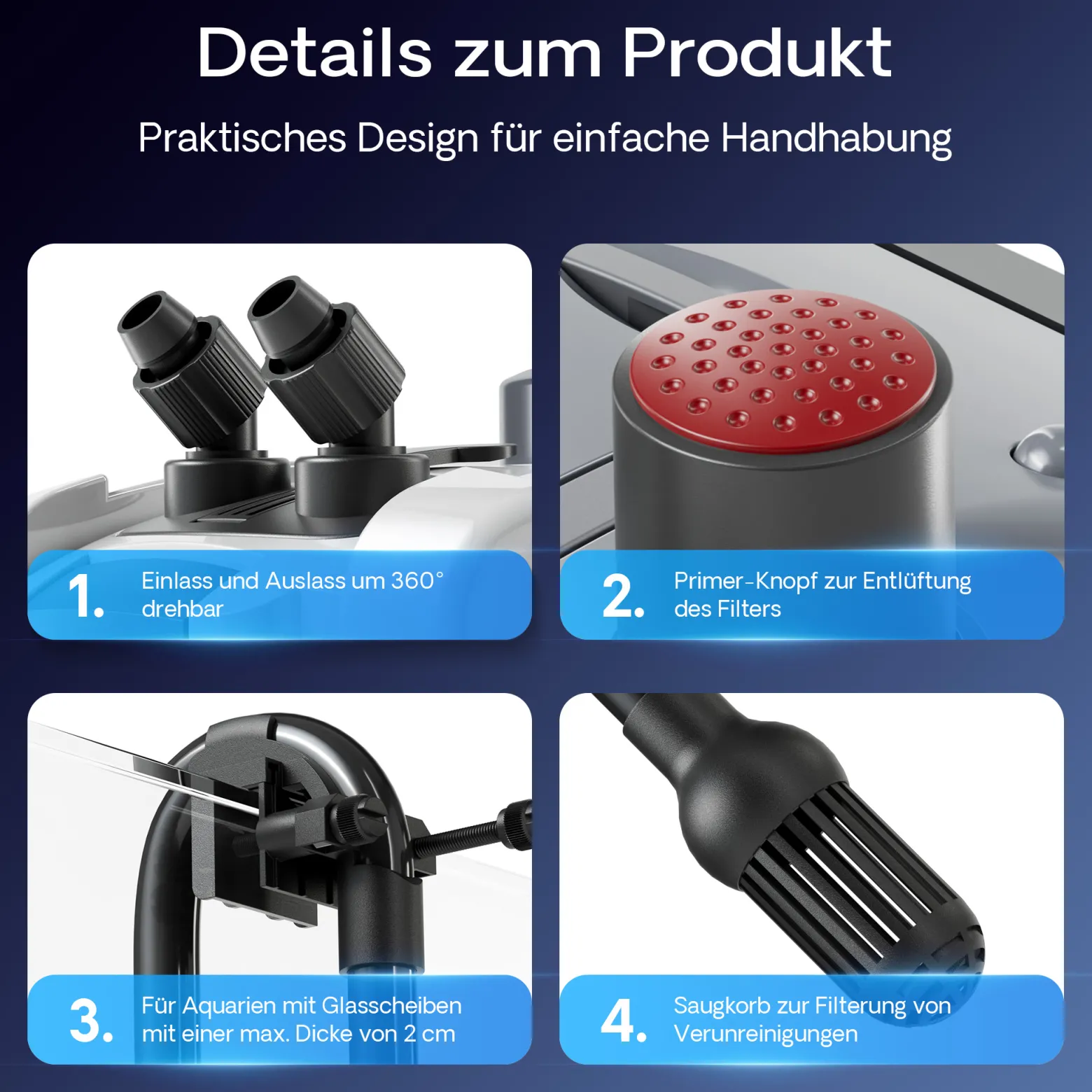 SunSun Aquarium Außenfilter HW403A 1400 L/h 3 Stufen Kammerfilter, Filtermaterial, Aquariumfilter, Filtermedien, Filterpumpe