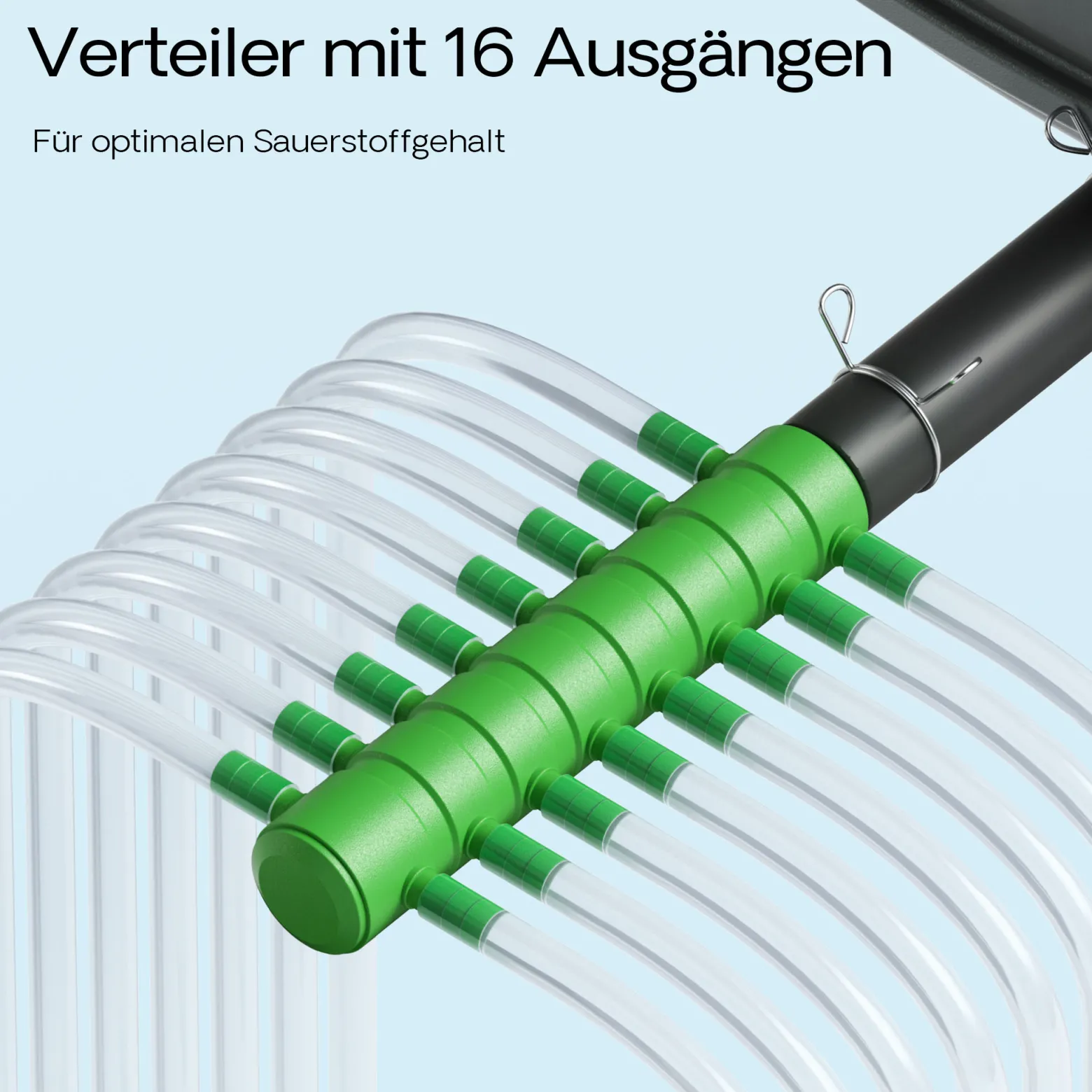 SunSun CAP-100 Sauerstoffpumpe 70 W, Luftpumpe für 80 m³ Aquarium und Gartenteich, Teichbelüfter 100 l/min mit 16 Luftausgängen