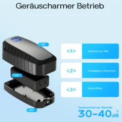 SunSun CAP-10 Sauerstoffpumpe 4 W, Luftpumpe für 3 m³ Aquarium und Gartenteich, Teichbelüfter 5 l/min mit 4 Luftausgängen, Belüftungspumpe mit Luftstein und Rückschlagventil