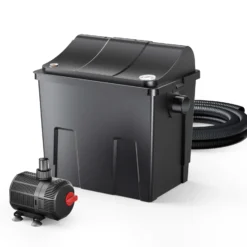 SunSun CBF-200T Bioteichfilter Komplettset mit 9W UVC Klärer, Teichpumpe 2300 l/h 35W, Thermometer und Filtermedien, Filteranlage Bio Teichfilter