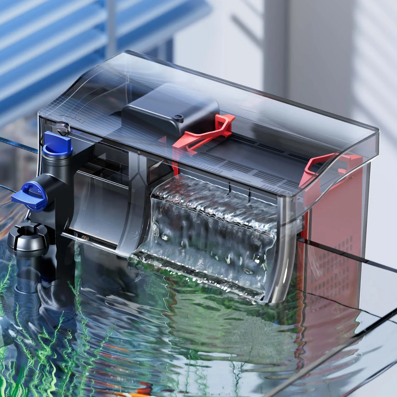 SunSun CBG-800 Hang On Filter mit UVc-Lampe, Anhängefilter 800 l/h für Aquarien bis 190 L