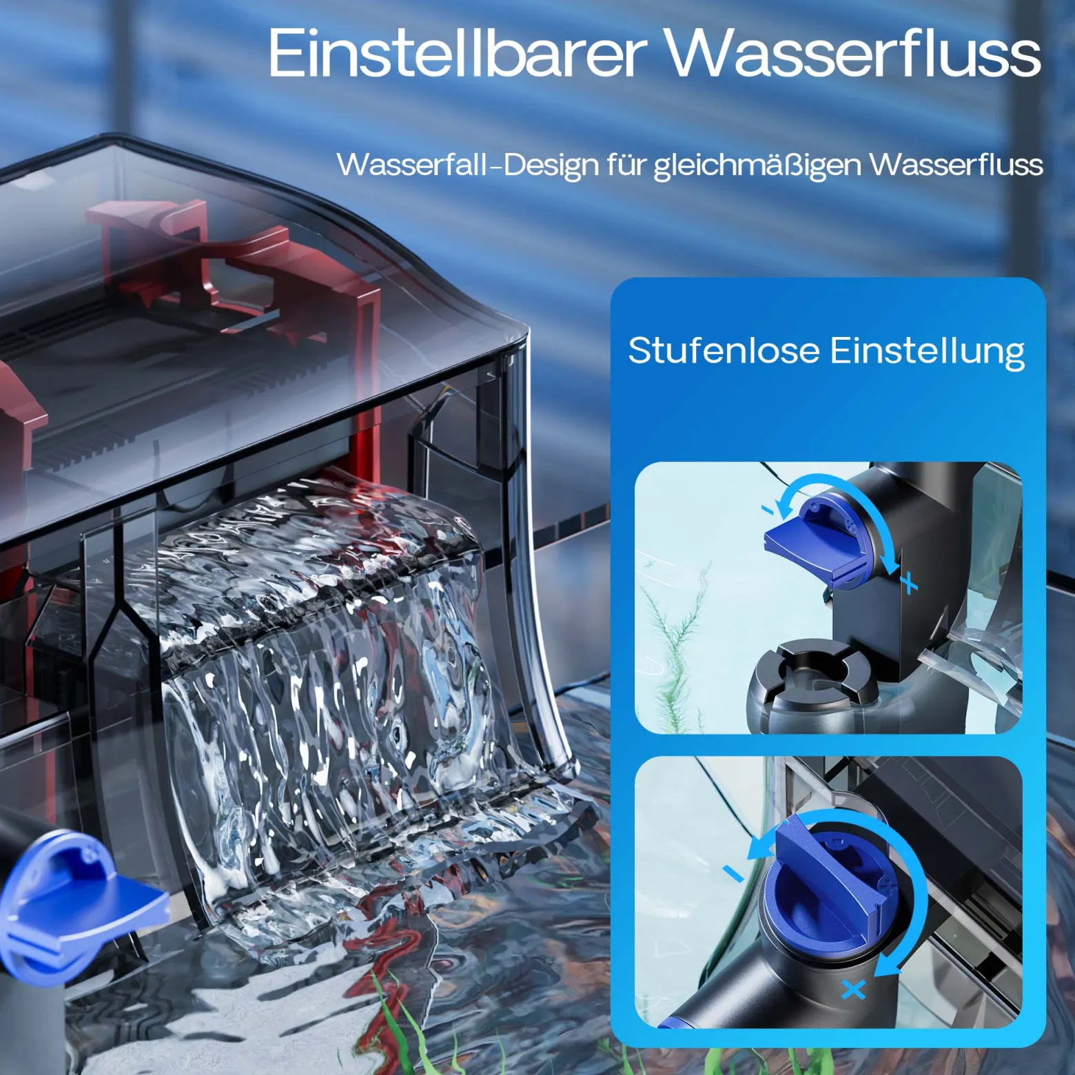 SunSun CBG-500 Hang On Filter mit UVc-Lampe, Anhängefilter 500 l/h, für Aquarien bis 115 L