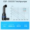 SunSun CEF-30000 Rohrpumpe 30.000 l/h / 200 W Hochleistungs Teichpumpe, Strömungspumpe mit Keramikwelle, Umwälzpumpe, Teichfilter